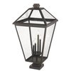 Z-Lite Talbot 4 Light Outdoor Pier Mounted Fixture, Oil Rubbed Bronze And Seedy 579PHXLXS-SQPM-ORB